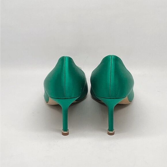 Manolo Blahnik Hangisi 70MM Embellished Satin Pumps size 36.5 - Picture 6 of 14